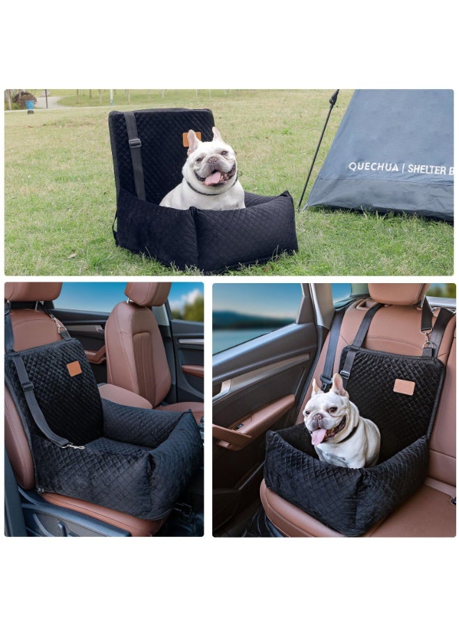 Dog Car Seat Pet Booster Seat Pet Travel Safety Car Seat,The Dog seat Made is Safe and Comfortable, and can be Disassembled for Easy Cleaning(Solid Black) - Image 4